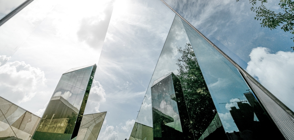 Glass building reflections